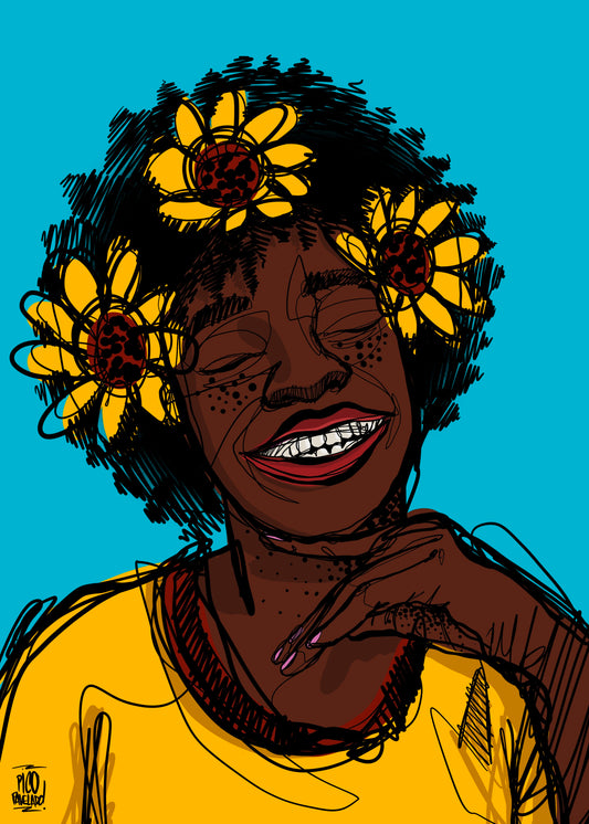 Woman & sunflower