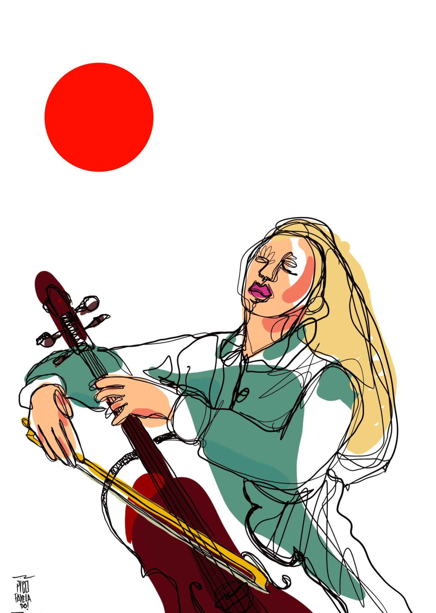 Woman cellos player