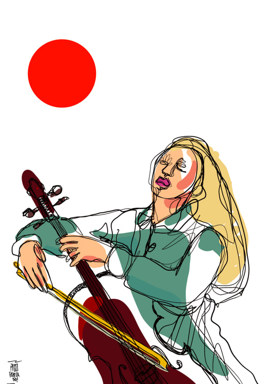 Woman cellos player